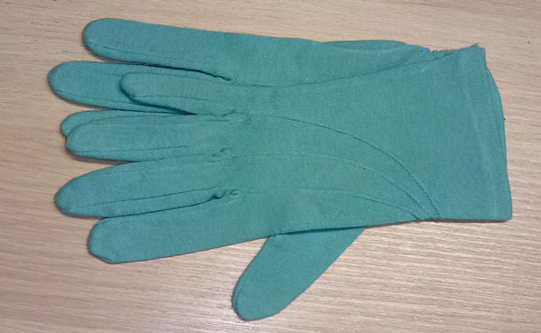 rukavice dámské, bavlněné, zelené, vycházkové 48355.16