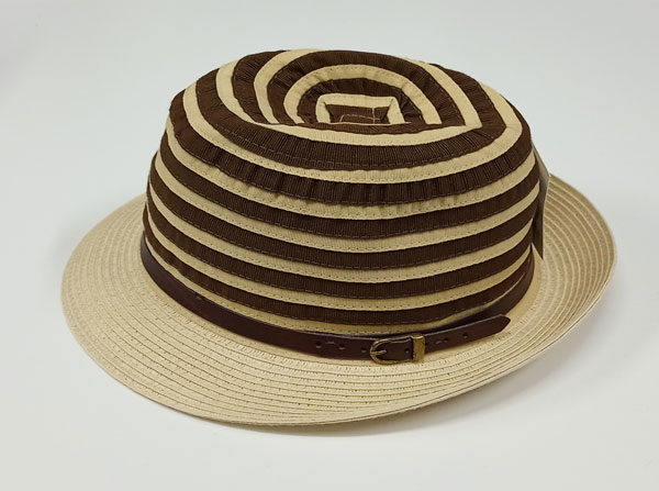 klobouk slaměný, letní hnědo béžový 75124