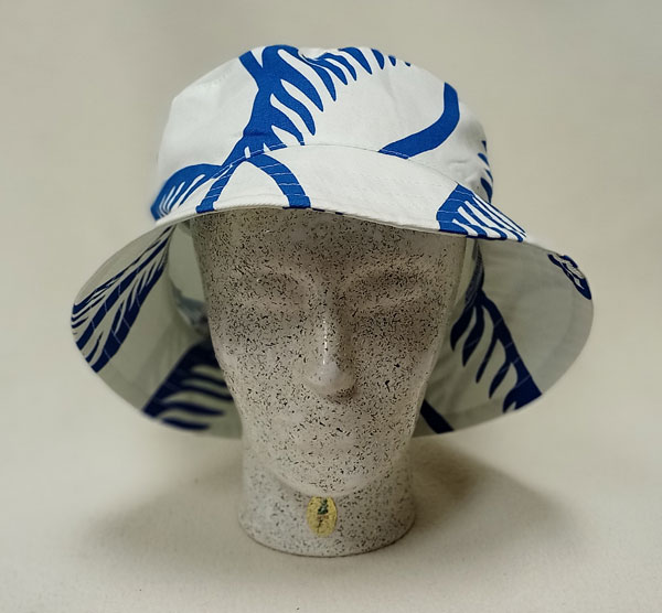 klobouk plátěný, látkový, dámský, bavlna modro bílý 61004.10