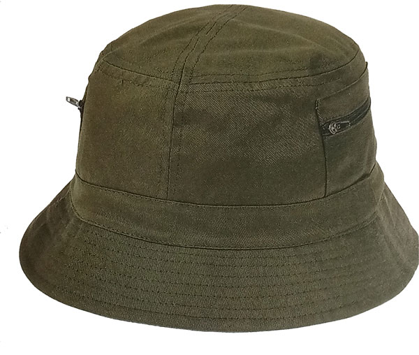 klobouk bavlněný látkový zelený khaki letní 81324.k