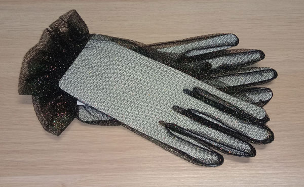 rukavice dámské, černé, společenské, krajková 48330.1