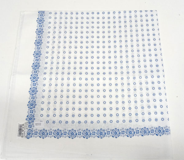 šátek bavlněný velký  bílo modrý 70 x 70 cm 91513.22