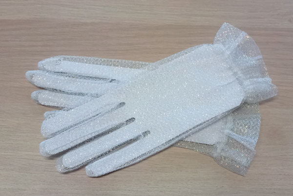 rukavice dámské, bílé, společenské, krajkové 48330.2