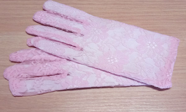 rukavice dámské krajkové růžové 48374.31