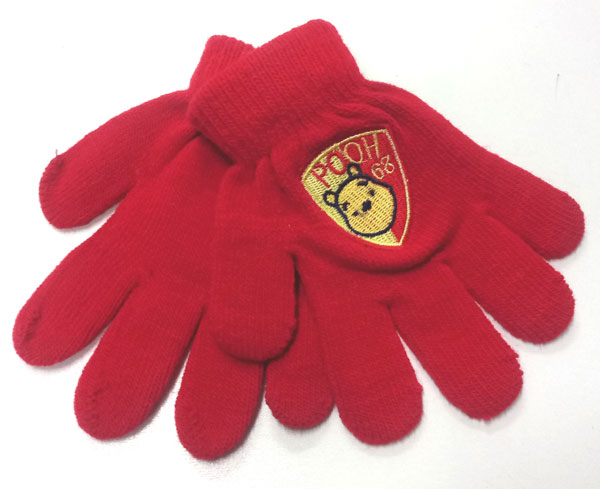 rukavice dětské strečové červené Winnie the Pooh 16805.č