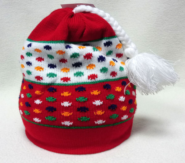 čepice dětská pletená zimní červená C40