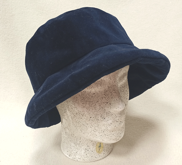 klobouk dámský sametový tmavě modrý 61111