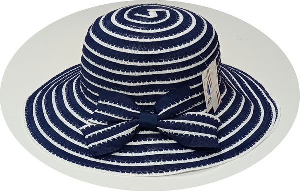 klobouk dámský letní slaměný modro bílý 40102