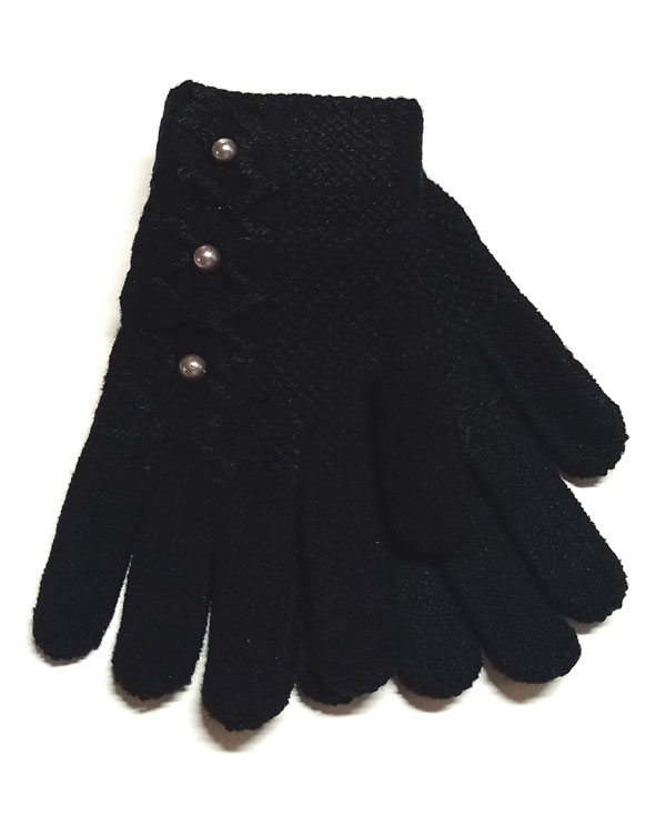rukavice dívčí dětské pletené černé 16818.3