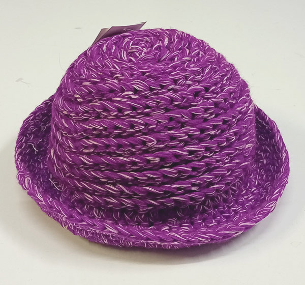 klobouk pletený růžovo fialový pink 5704.124