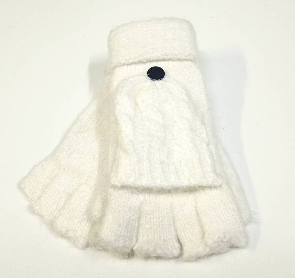 rukavice pletené bez prstů s kapsou bílé 43053.2