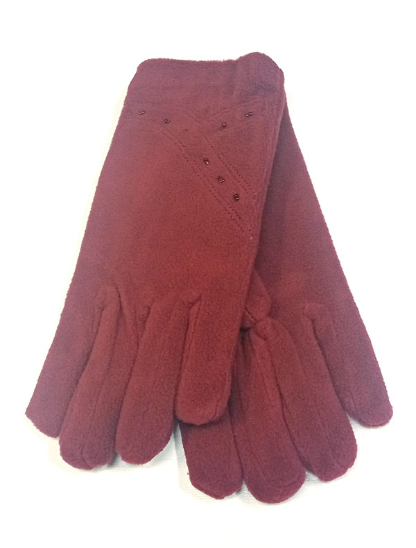 rukavice dámské vycházkové fleece vínové bordo 43421.37