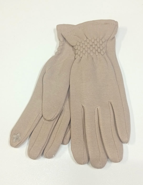 rukavice dámské vycházkové béžové prstové 43419.4