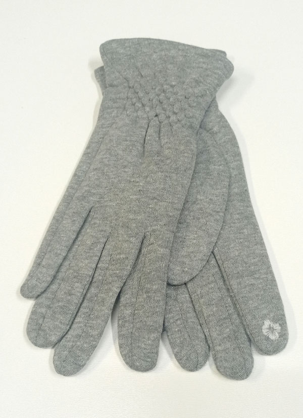 rukavice dámské vycházkové šedé prstové RU 14.7