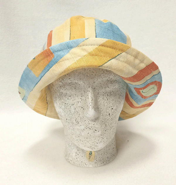 klobouk letní dámský bavlněný žluto modrý 61028