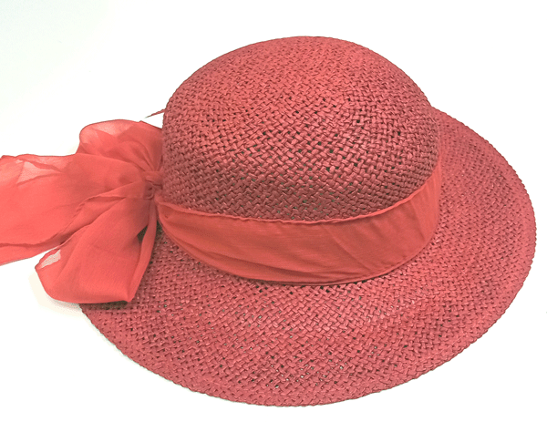 klobouk dámský letní slaměný červený 40111.5