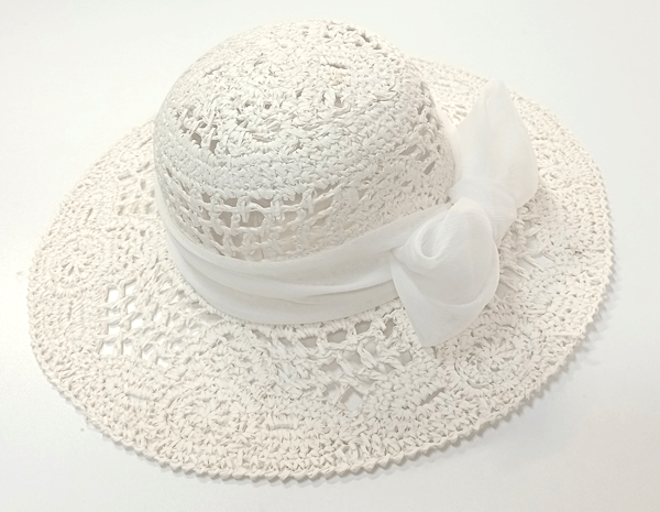 klobouk dámský bílý letní slaměný 40416