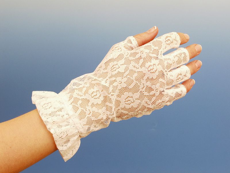 rukavice bez prstů, společenské, bílé 48321.2