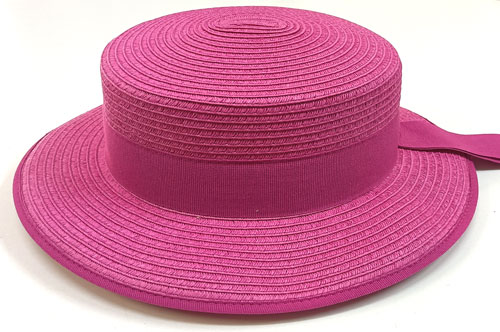 klobouk letní dámský slaměný pink růžový 40143.32