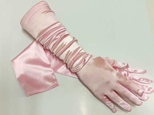 rukavice společenské dlouhé pink, růžové 48385