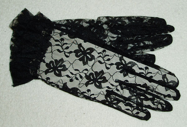 rukavice dámské, černé, společenské, plesové 48371