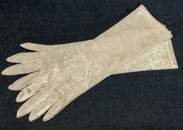 rukavice dámské, sametové, společenské, béžové 48426.4