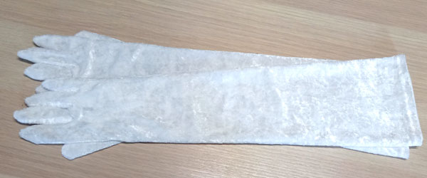 rukavice dámské, společenské, samet, bílé 48428.2