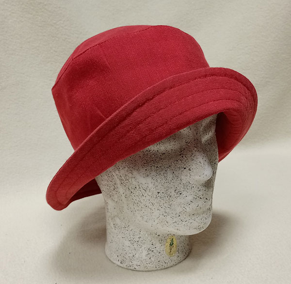 klobouk dámský plátěný červený 61005.2