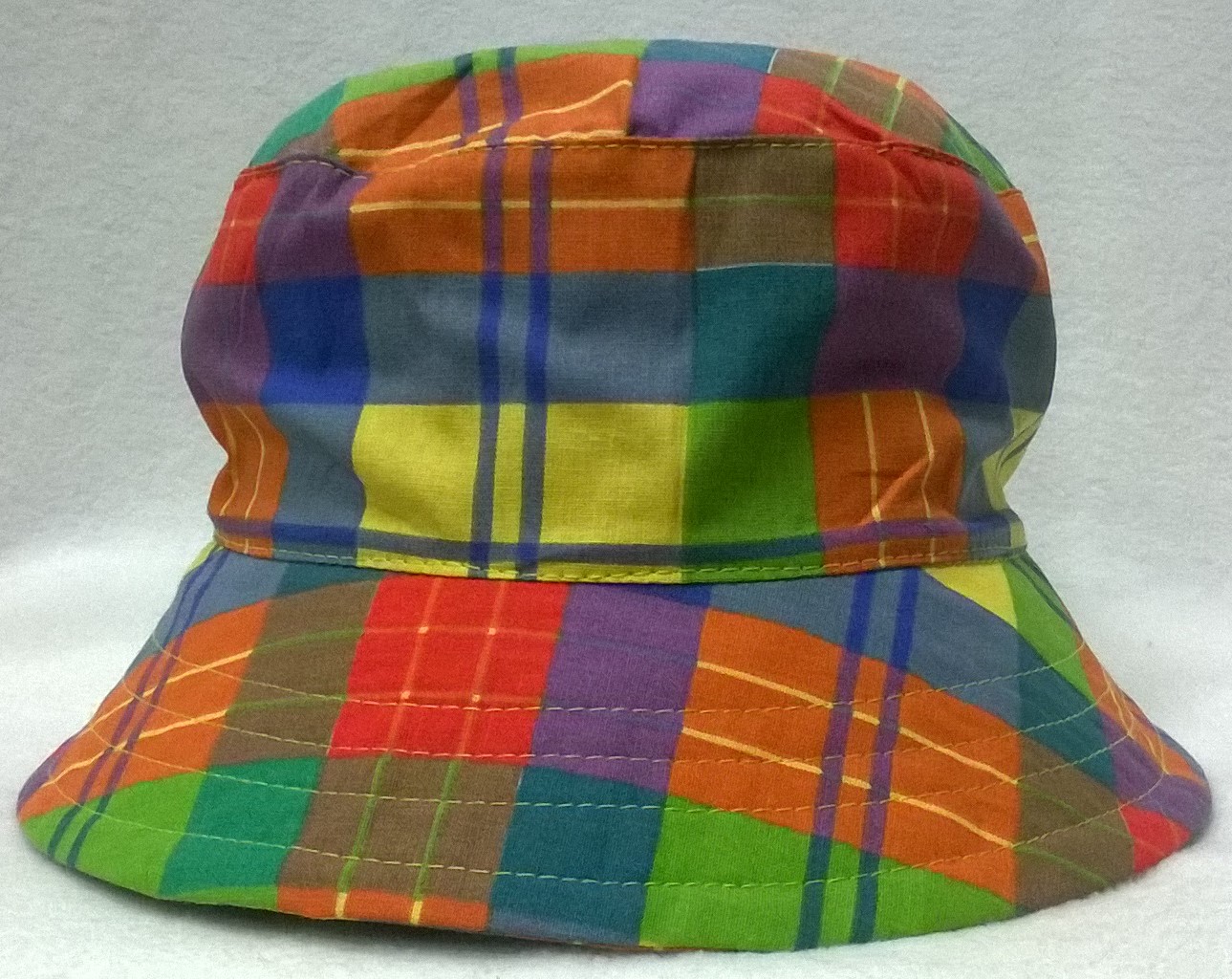 klobouk letní plátěný kostky barevný 61004.16