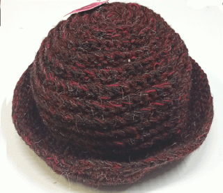klobouk dámský pletený zimní vínový 5704.105