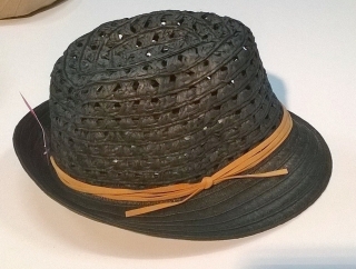 klobouk slaměný, letní, černý 75116.1