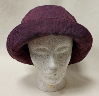 klobouk vycházkový bavlněný, džínový vínový  61101