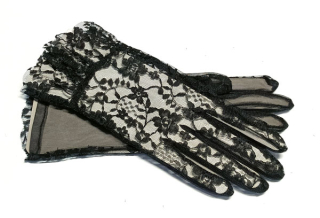 rukavice dámské, společenské, černé, krajkové  48326.1