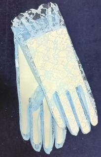 rukavice dámské, společenské, modré, krajkové 48326.21