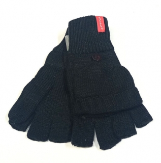 rukavice bez prstů pletené dámské černé 43043.1