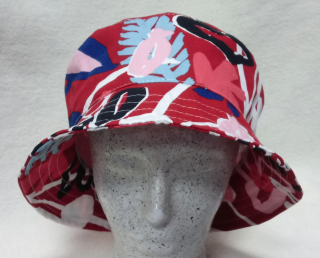 klobouk bavlněný, dámský, látkový, letní červený 61004.61