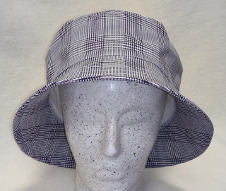 klobouk bavlněný, dámský, látkový, šedý, černo bílý letní 61004.65