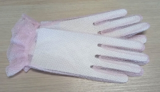 rukavice krajkové, společenské, růžové 48330.31              