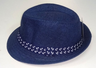 klobouk slaměný chlapecký modrý 10102.20