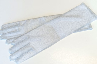 rukavice dámské, společenské, stříbrné 48332