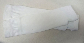 rukavice bez prstů bílé zimní dlouhé RU202