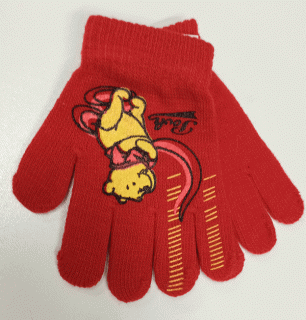 rukavice strečové červené Winnie the POOH RU 046