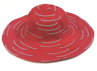 klobouk dámský letní červený 40123