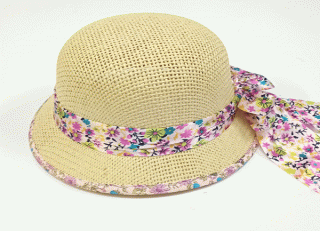 klobouk dívčí letní béžový, přírodní 10247.8