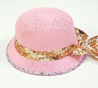 klobouk dívčí letní růžový 10247.10