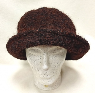 klobouk dámský vycházkový zimní černo hnědý 61332