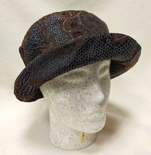 klobouk dámský hnědo černý 61136
