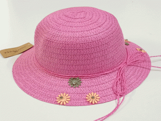 klobouk dívčí letní růžový pink 10249.32
