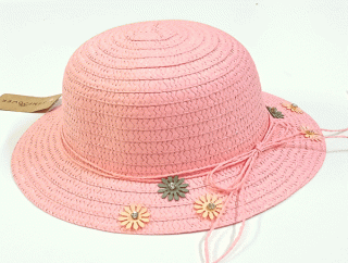klobouk dívčí letní aprikot 10249.41