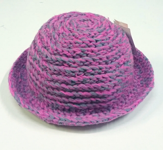 klobouk dámský pletený šedo růžový 5704.123